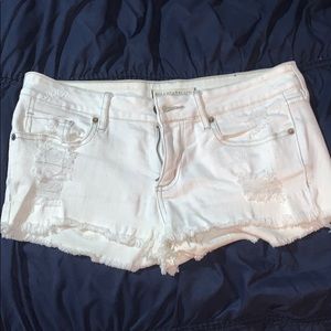 White jean shorts